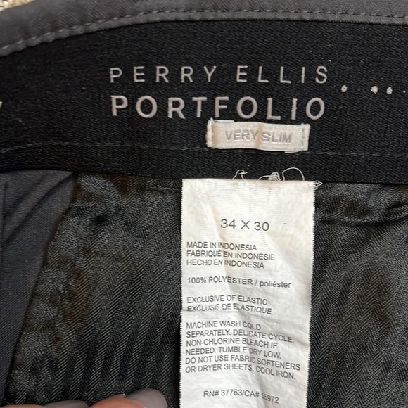 👤 Perry Ellis Portfolio very slim tech flex stretch trouser pants, 34x30 - Picture 6 of 12